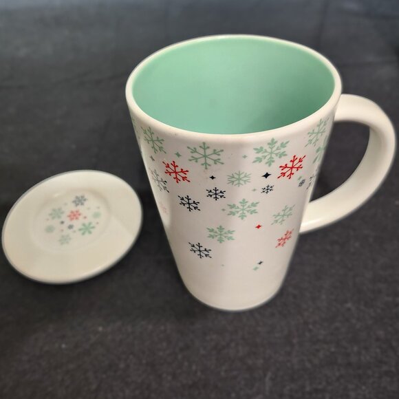 Davids Tea Perfect Snowflake Mug with Lid - Picture 1 of 8